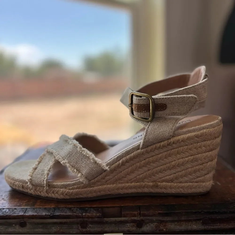 Lucky Brand Meghan Espadrille Wedge Sandal Natural 7.5